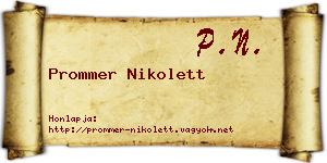 Prommer Nikolett névjegykártya